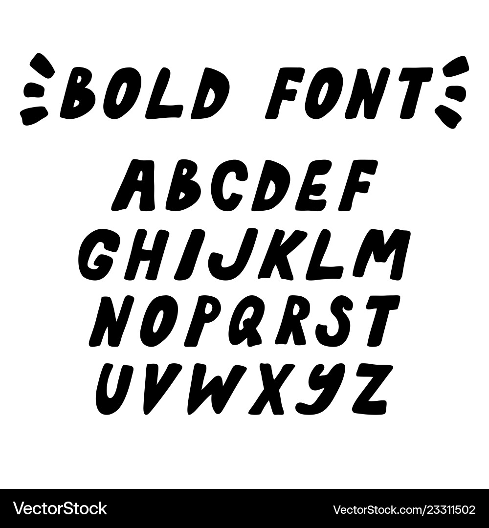 Hand drawn trendy bold font capital letters Hand drawn trendy bold font capital letters vector image