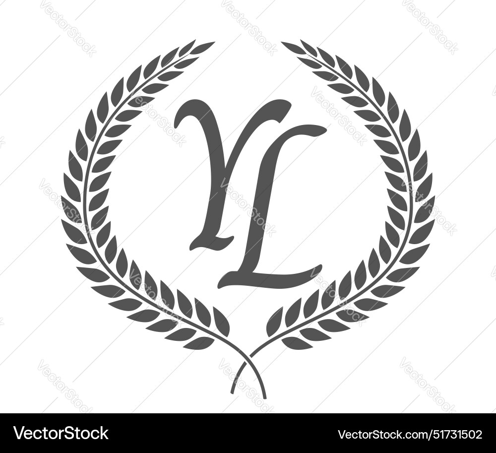 Initial letter y and l yl monogram logo design Initial letter y and l yl monogram logo design vector image
