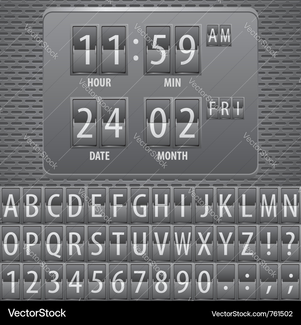 Mechanical Countdown Timer with Digital Display vector image