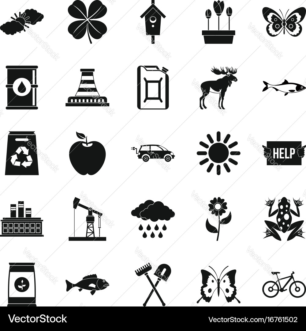Natural resources icons set simple style vector image
