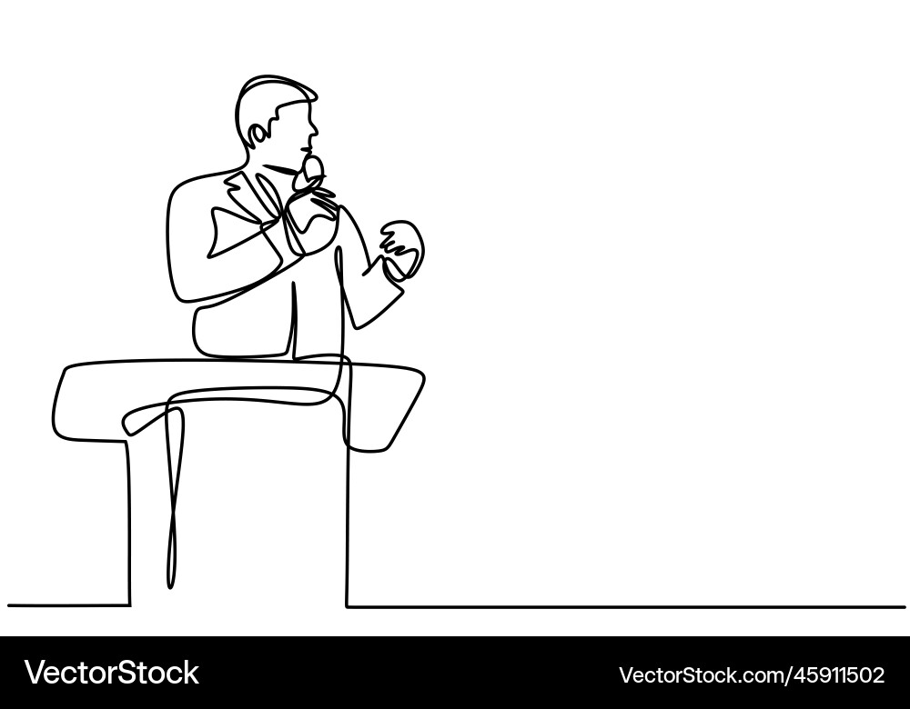 One continuous single line drawn character Vector Image