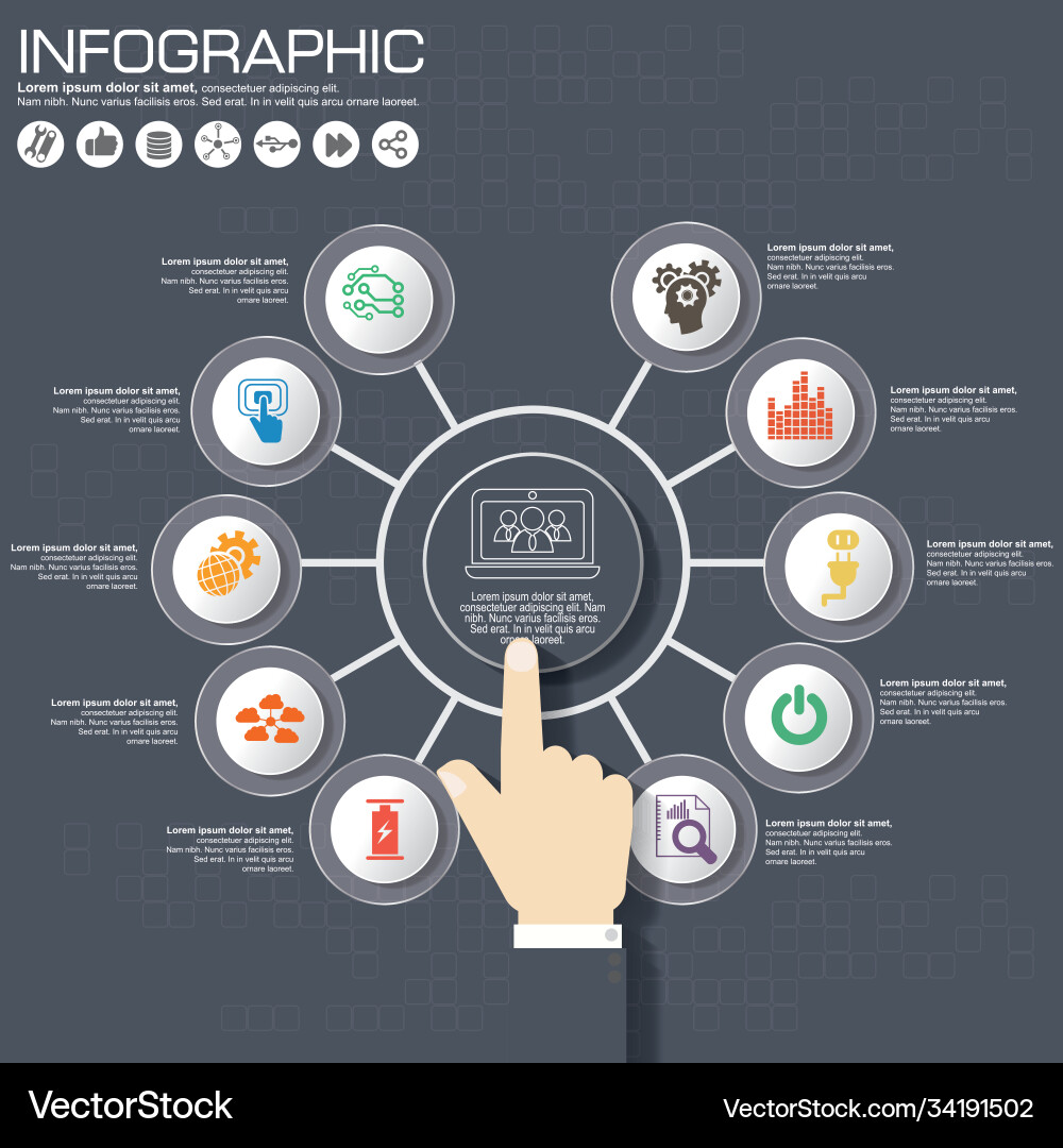 Part report with logo and icons set Part report with logo and icons set vector image