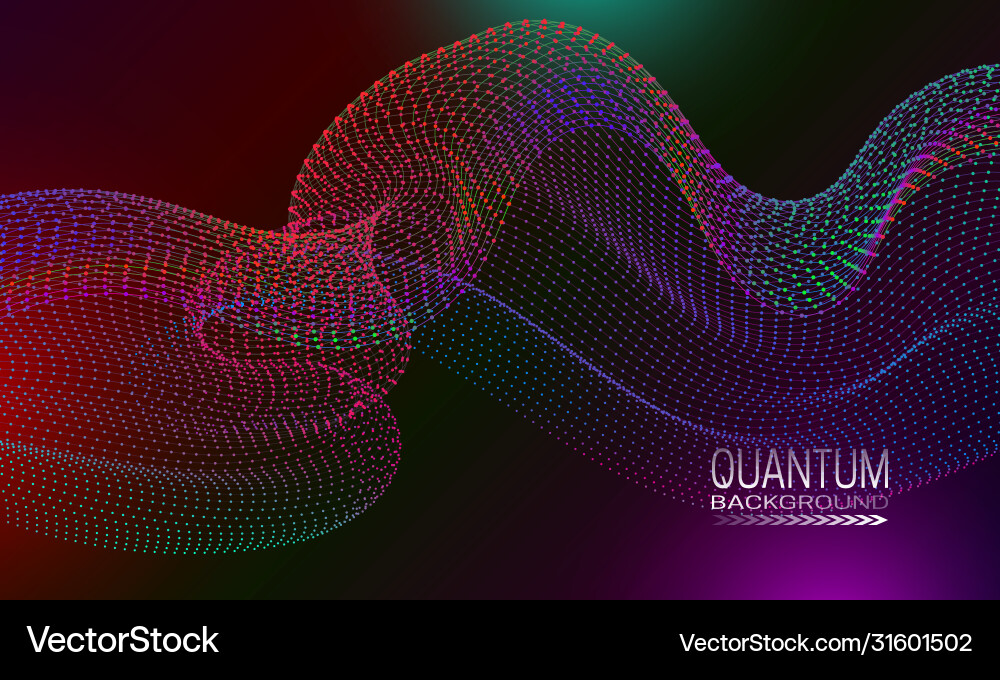 Quantum background design with multicoloured dots Quantum background design with multicoloured dots vector image