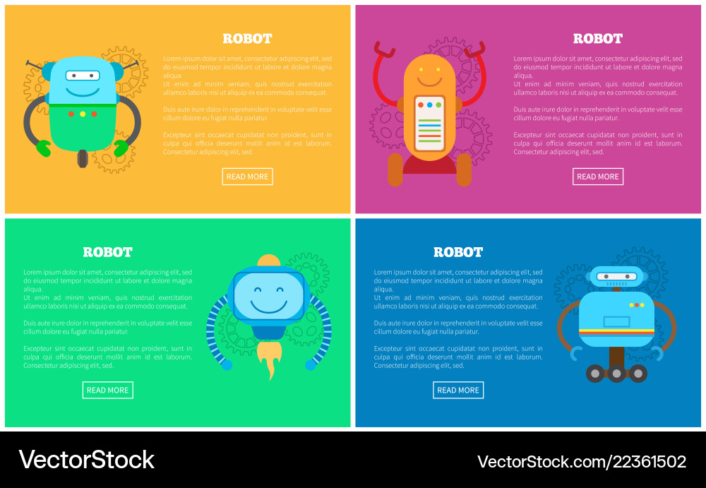Robot collection websites Robot collection websites vector image