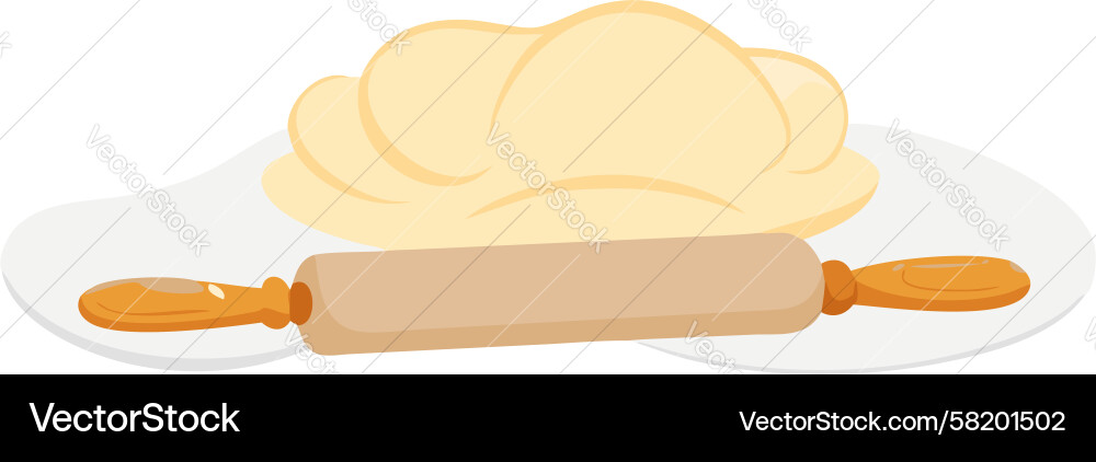 Rolling dough with pin design generative ai Vector Image