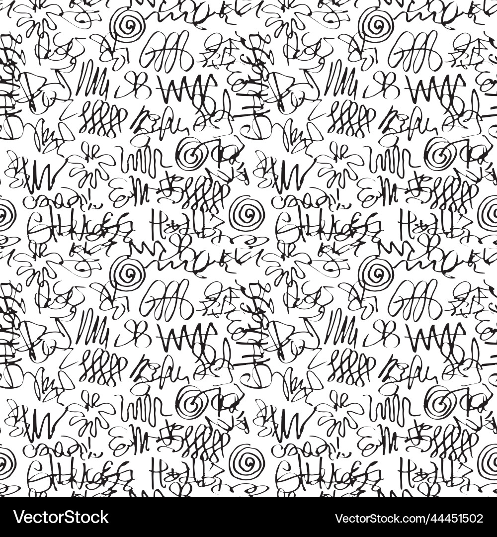 Seamless pattern with abstract doodles