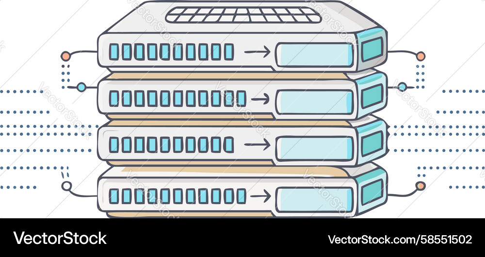 Server Rack Network Infrastructure Vector Image