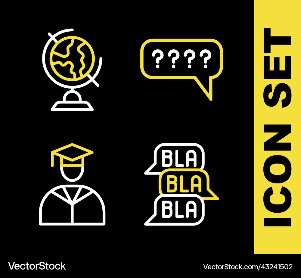 Set line speech bubbles with question chat Set line speech bubbles with question chat vector image