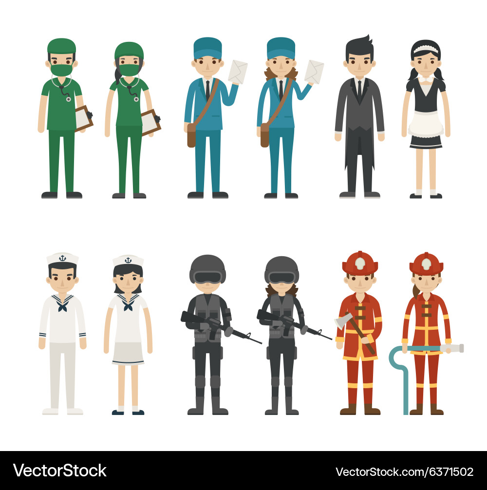Set of profession characters eps10 format vector image