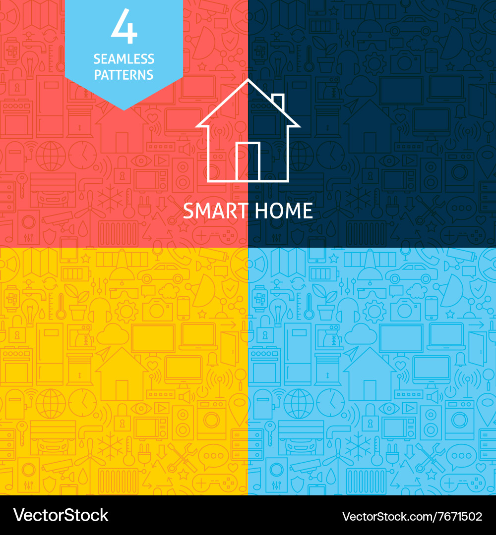 Smart Home Technology Pattern vector image