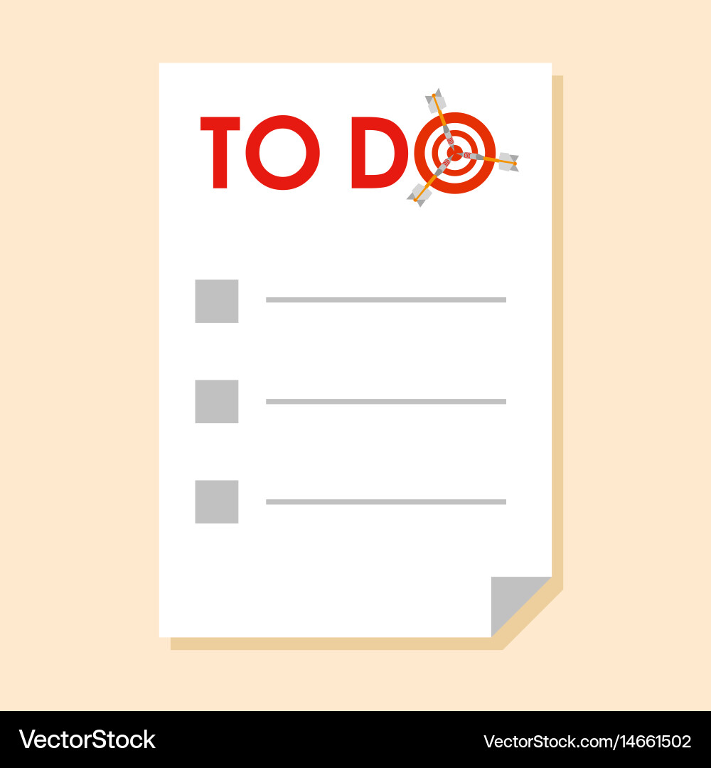 To do list with dart instead of letter o vector image