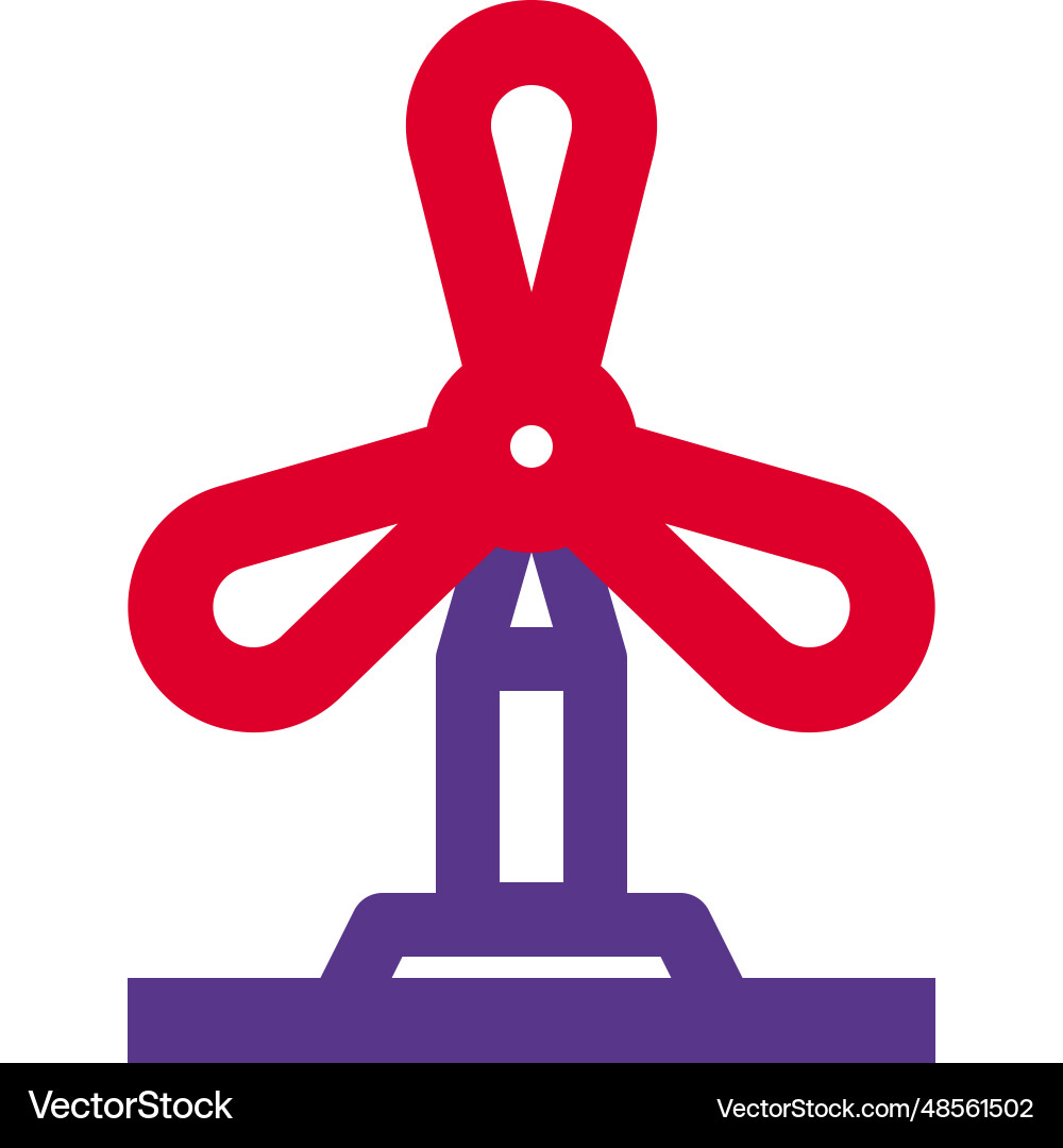 Windmill utilized as a source of electricity Vector Image