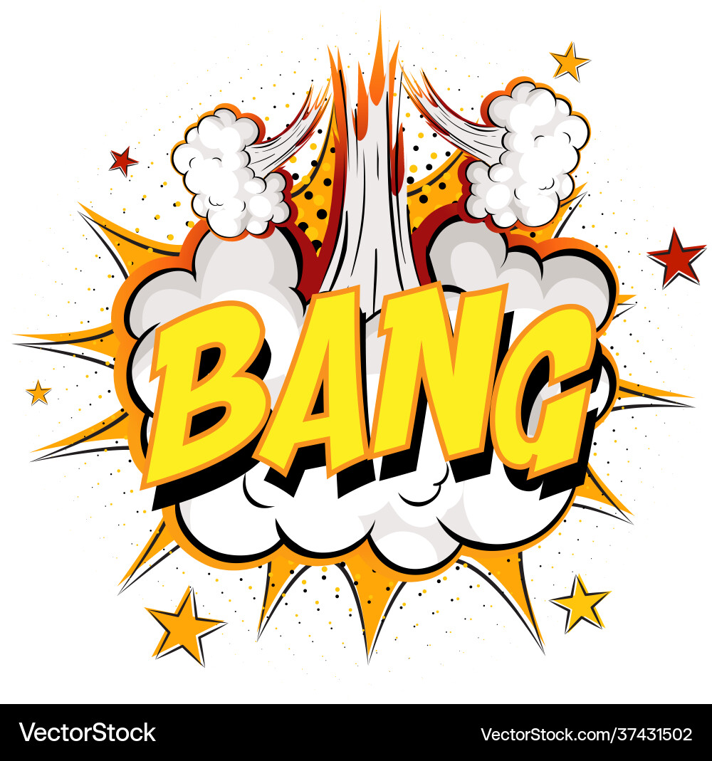 Word bang auf Comic Cloud Explosion Hintergrund Word bang auf Comic Cloud Explosion Hintergrund vektorbild
