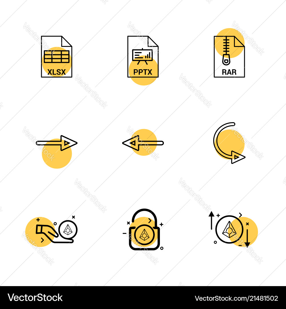 Xlsx excel pptx power point rar compressed vector image