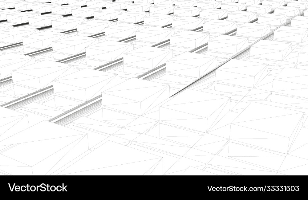 Abstract background with wireframe many squares Abstract background with wireframe many squares Vector Image