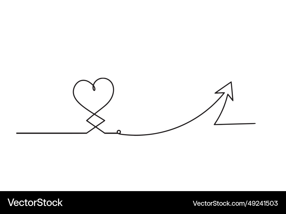 Abstract hearts with direction as continuous line Abstract hearts with direction as continuous line Vector Image