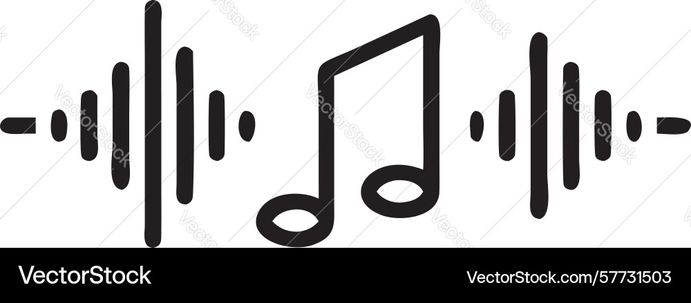 Abstract sound waves and music notes pattern vector image