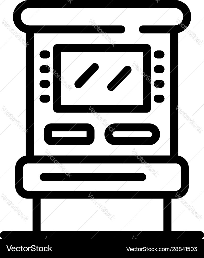 Atm machine icon outline style Vector Image