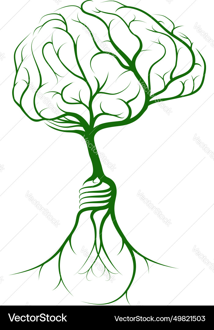 Brain idea tree Brain idea tree vector image