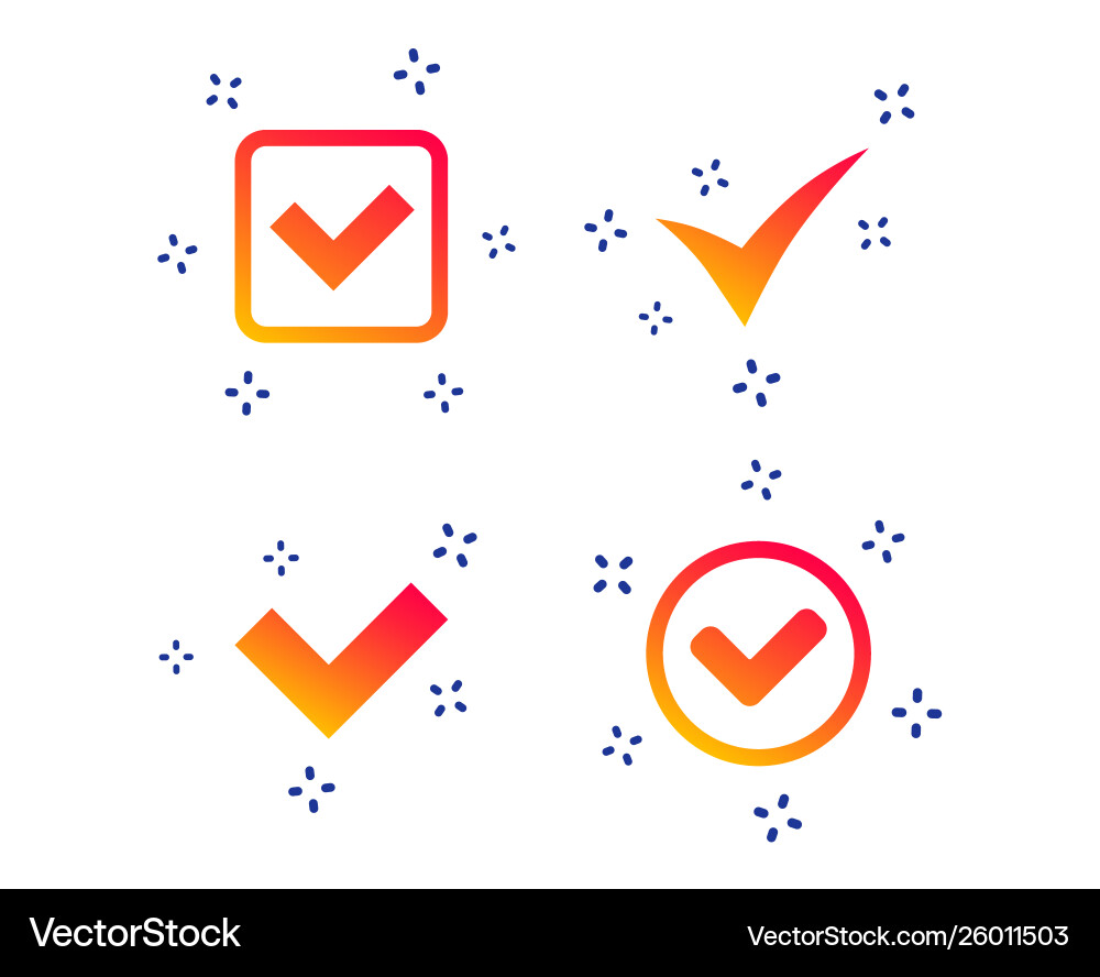 Check signs checkbox confirm icons Vector Image