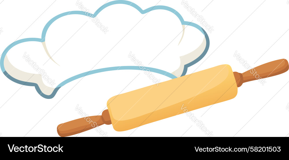 Chef hat and rolling pin icon design generative ai Vector Image