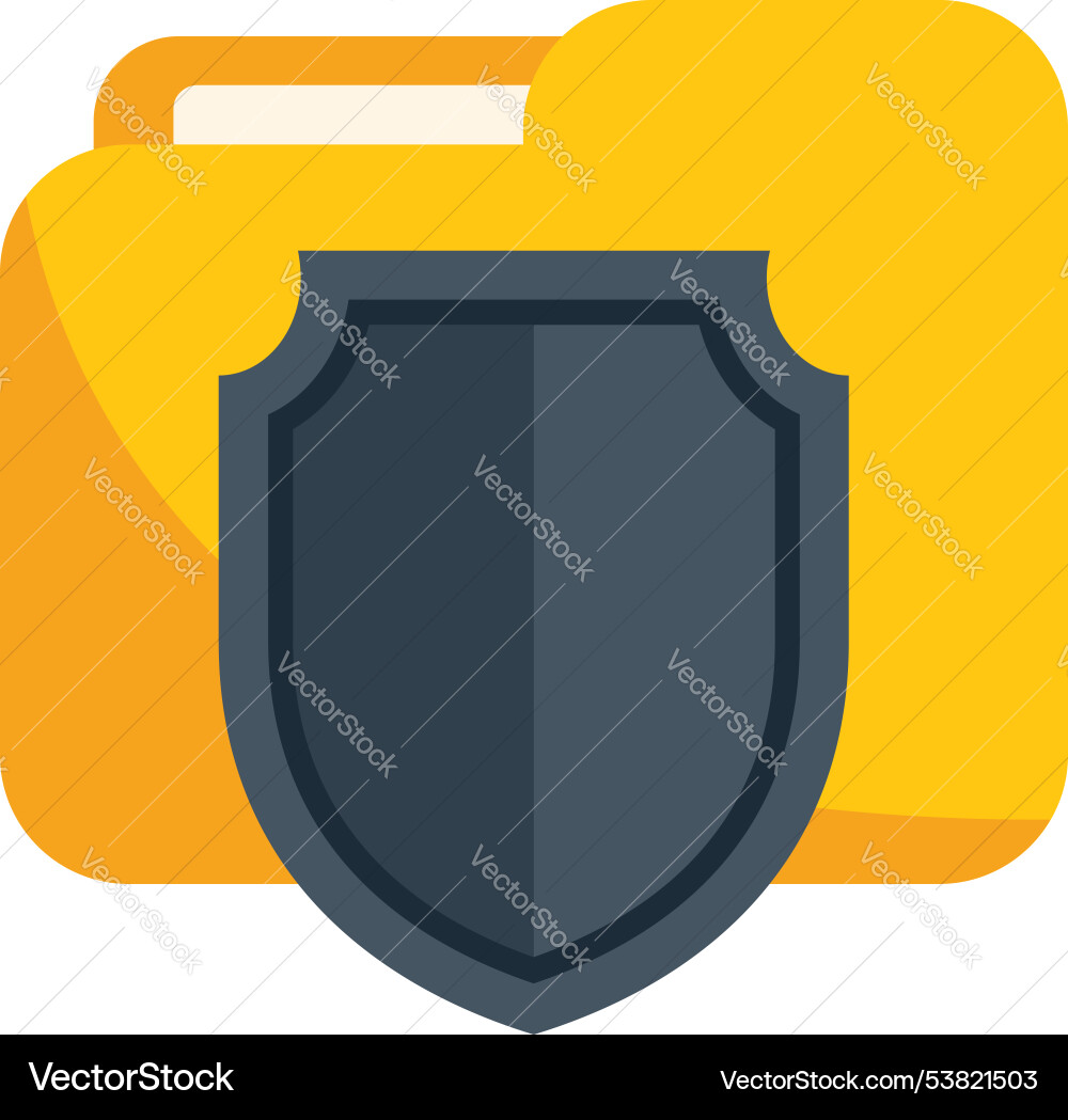 Data protection shield securing important files Data protection shield securing important files vector image
