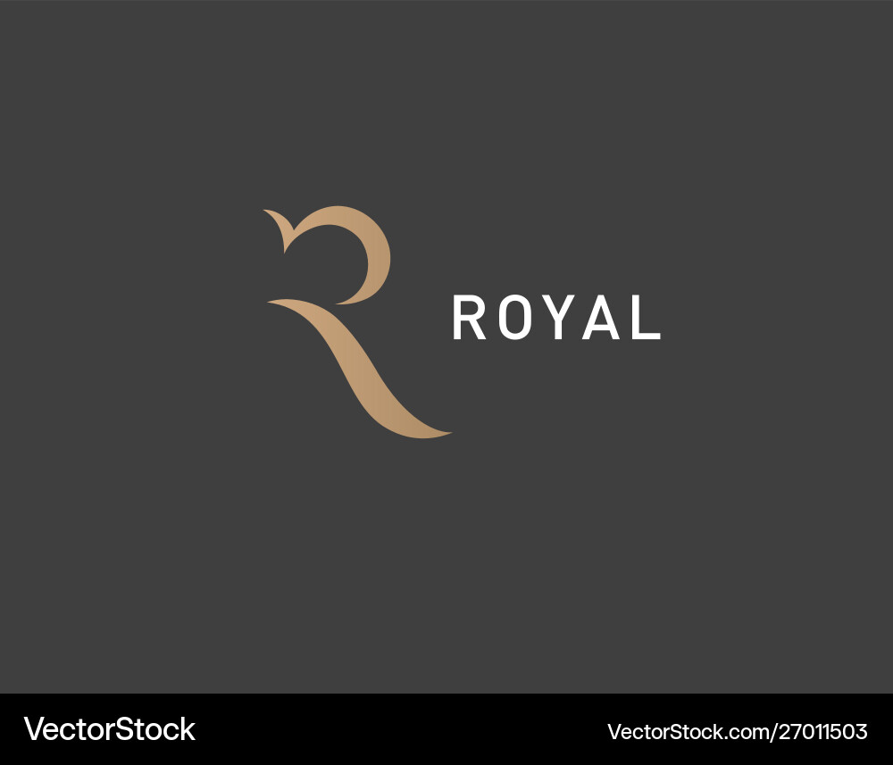 Elegant Royal R Letter Logo Vector Image