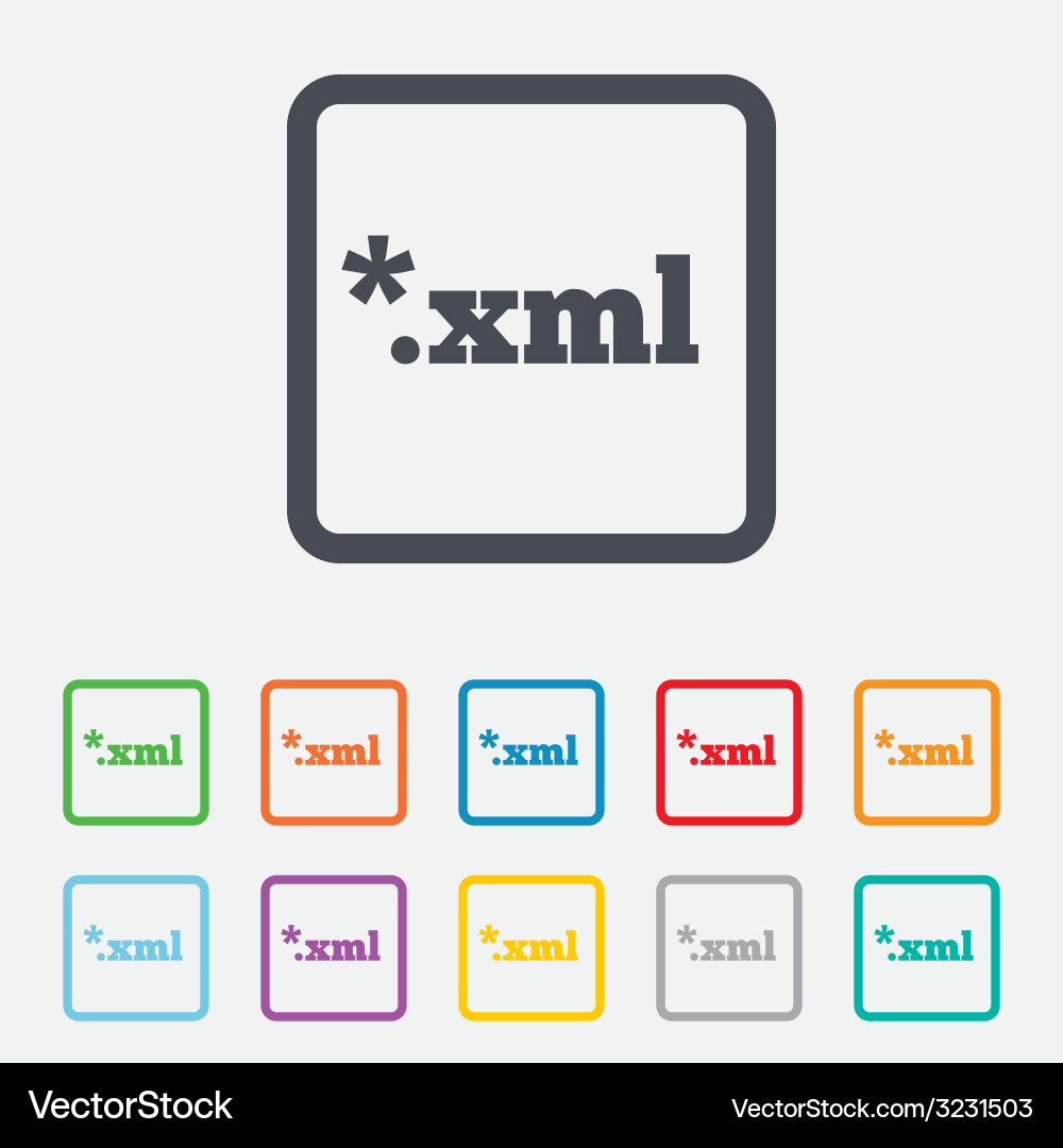 File document icon download xml button vector image