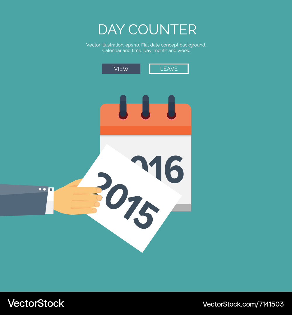Flat calendar icon date and time background new Vector Image