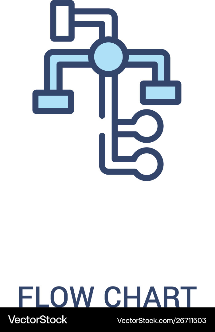 Flow chart concept 2 colored icon simple line Flow chart concept 2 colored icon simple line vector image
