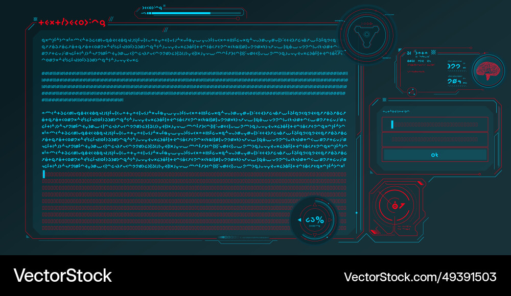 Futuristic hud interface for processing server Futuristic hud interface for processing server vector image