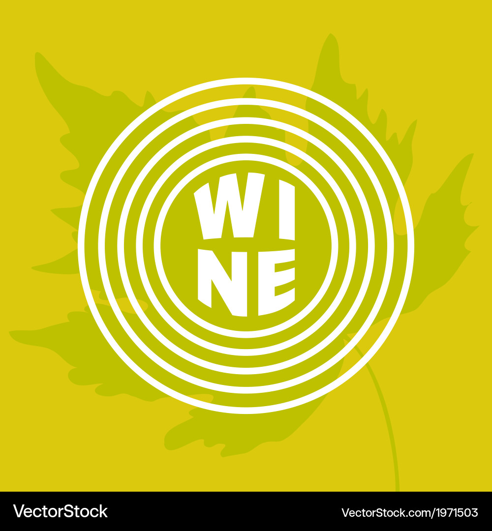 Grape leaf in circle vector image