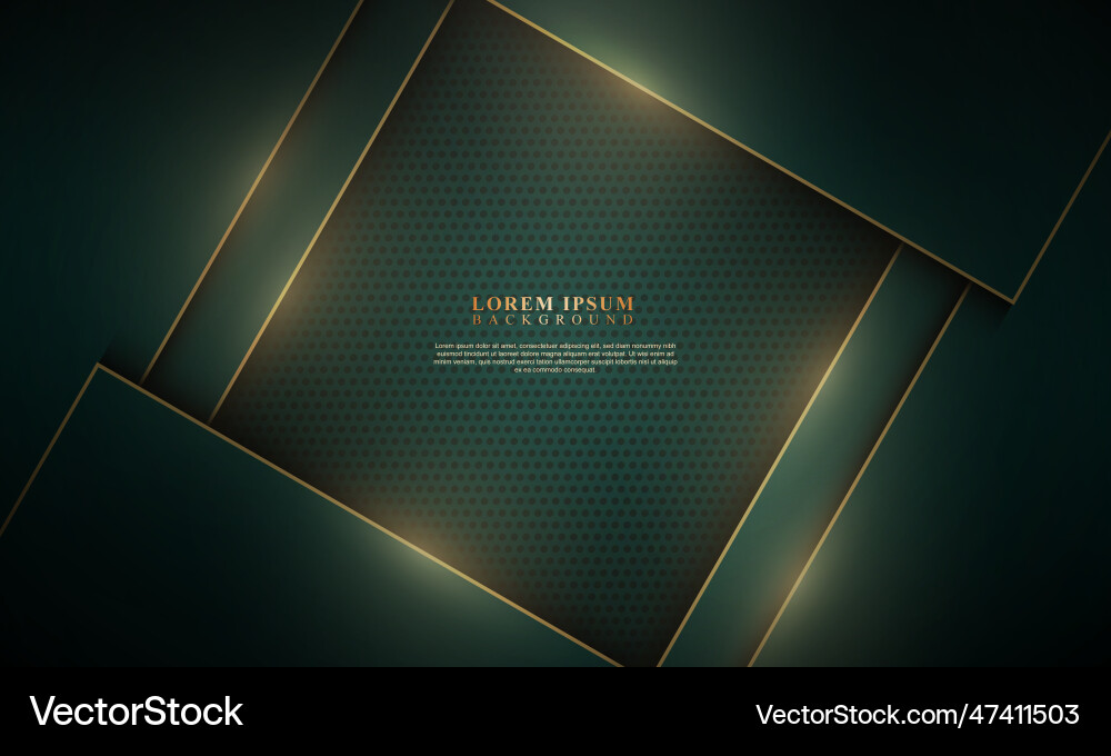 Green overlapping background with golden lines Green overlapping background with golden lines vector image