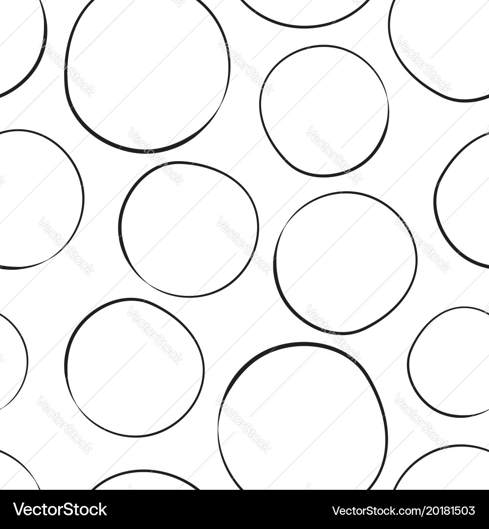 Hand drawn scribble circles seamless pattern Vector Image