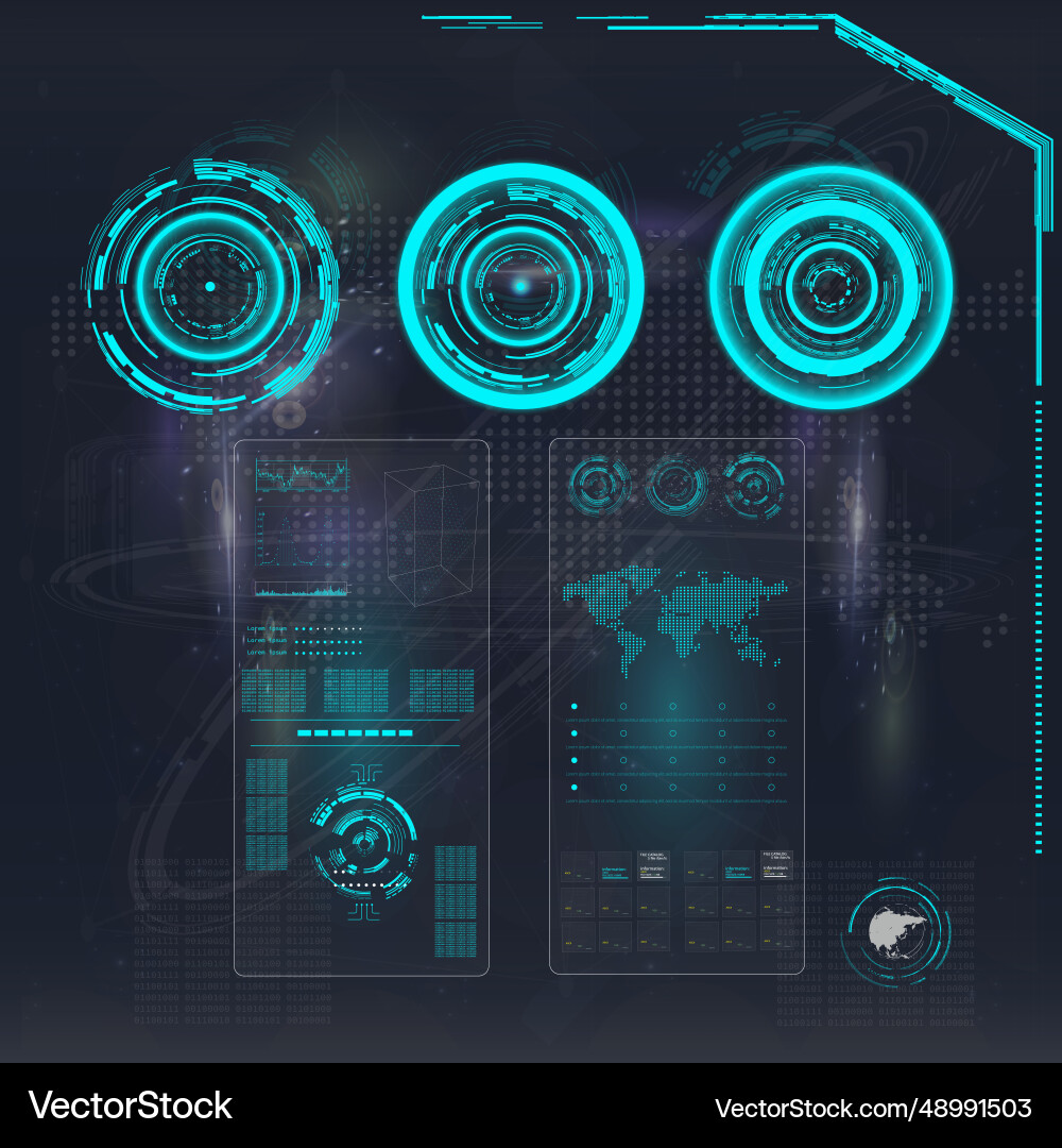 Hud with for game background design digital Hud with for game background design digital vector image