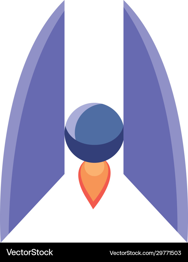 Isolated rocket line style icon design vector image