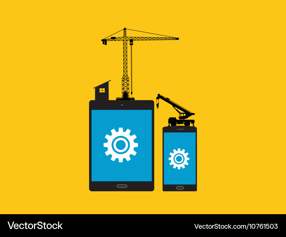 Mobile apps development concept with tab Vector Image