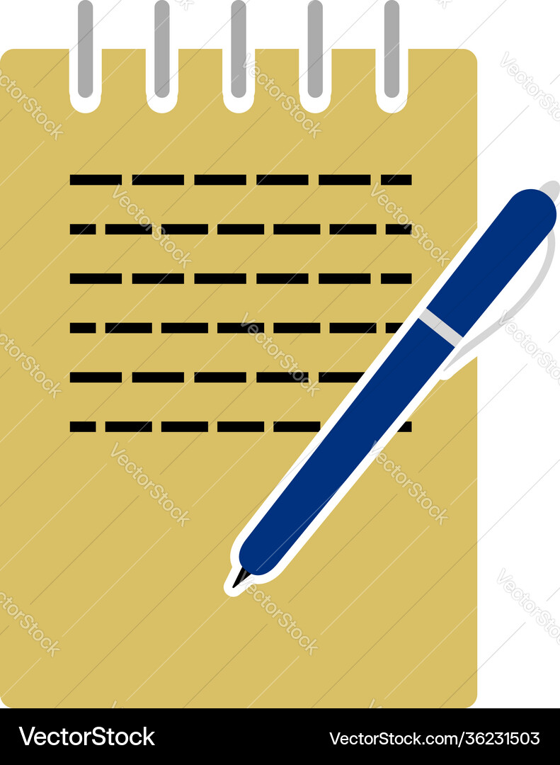 Notebook with pen icon vector image
