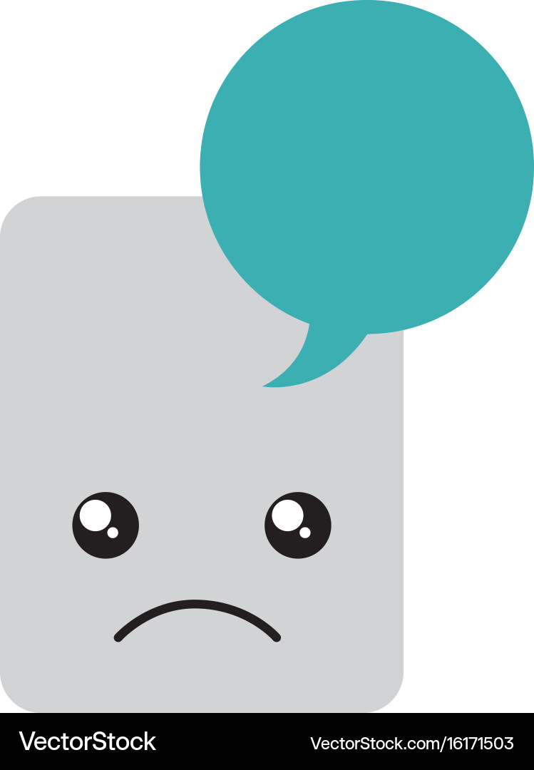 Paper document with speech bubble kawaii character vector image