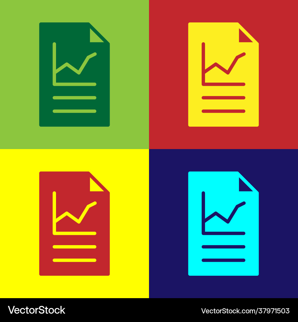 Pop art document with graph chart icon isolated Pop art document with graph chart icon isolated vector image