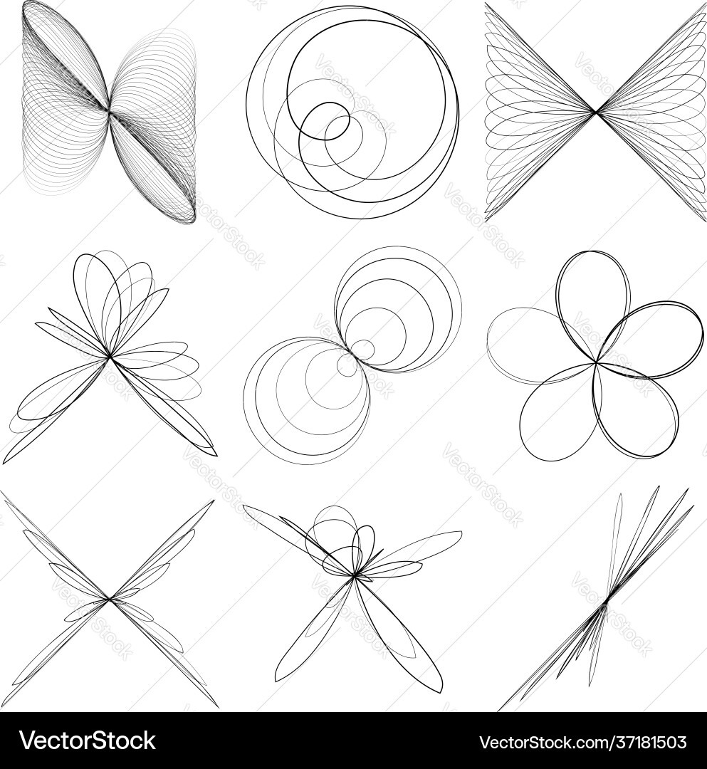 Random geometric lines abstract contour Random geometric lines abstract contour vector image
