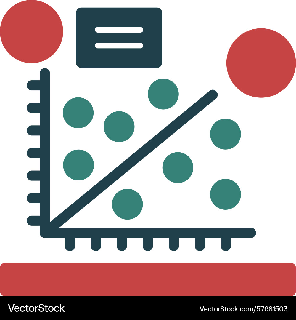 Scatter plot glyph multi color icon Vector Image