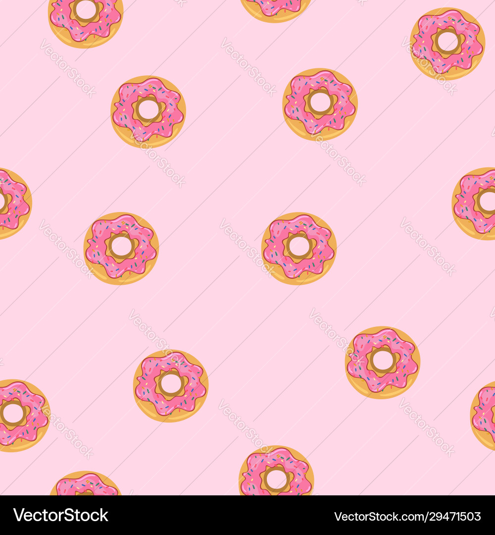 Seamless pattern with donuts on a pink background Seamless pattern with donuts on a pink background vector image