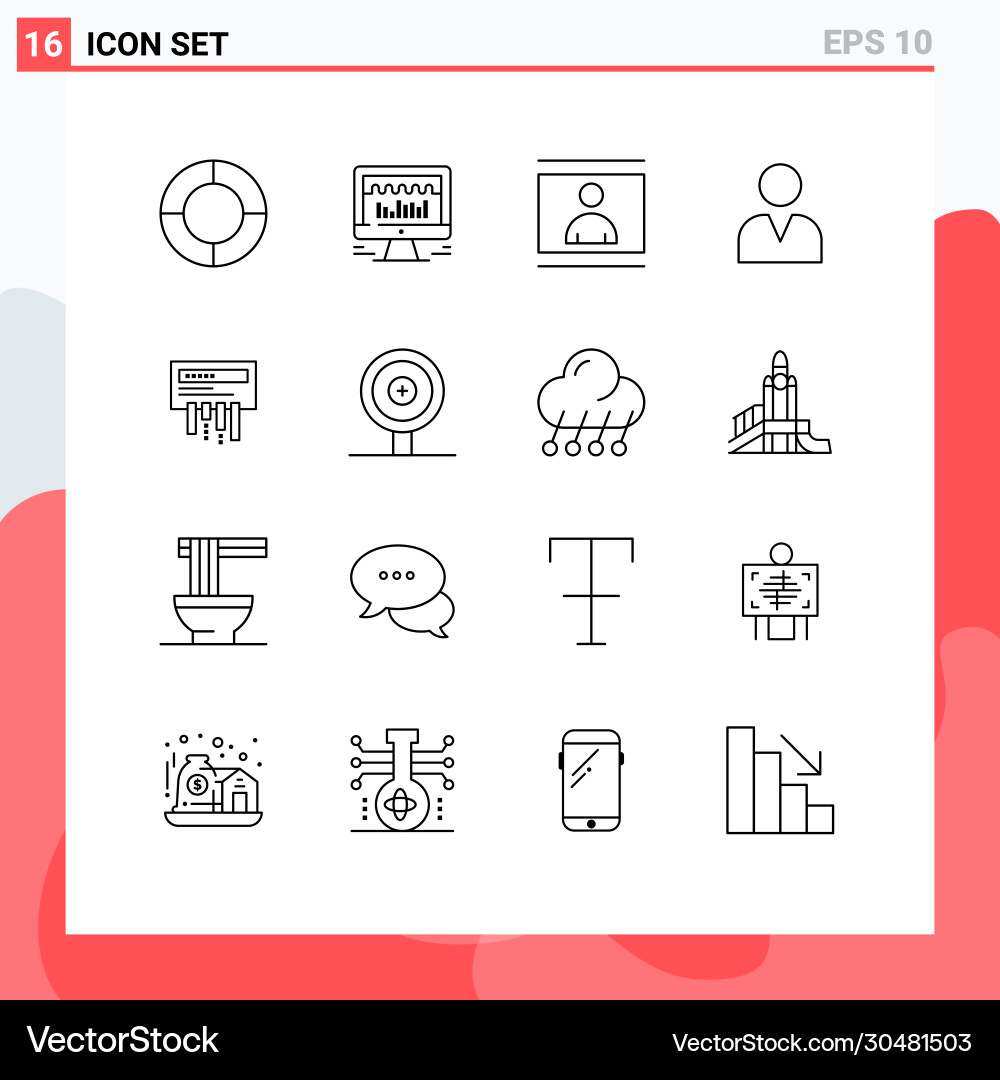Set 16 outlines on grid for wifi receiver Vector Image