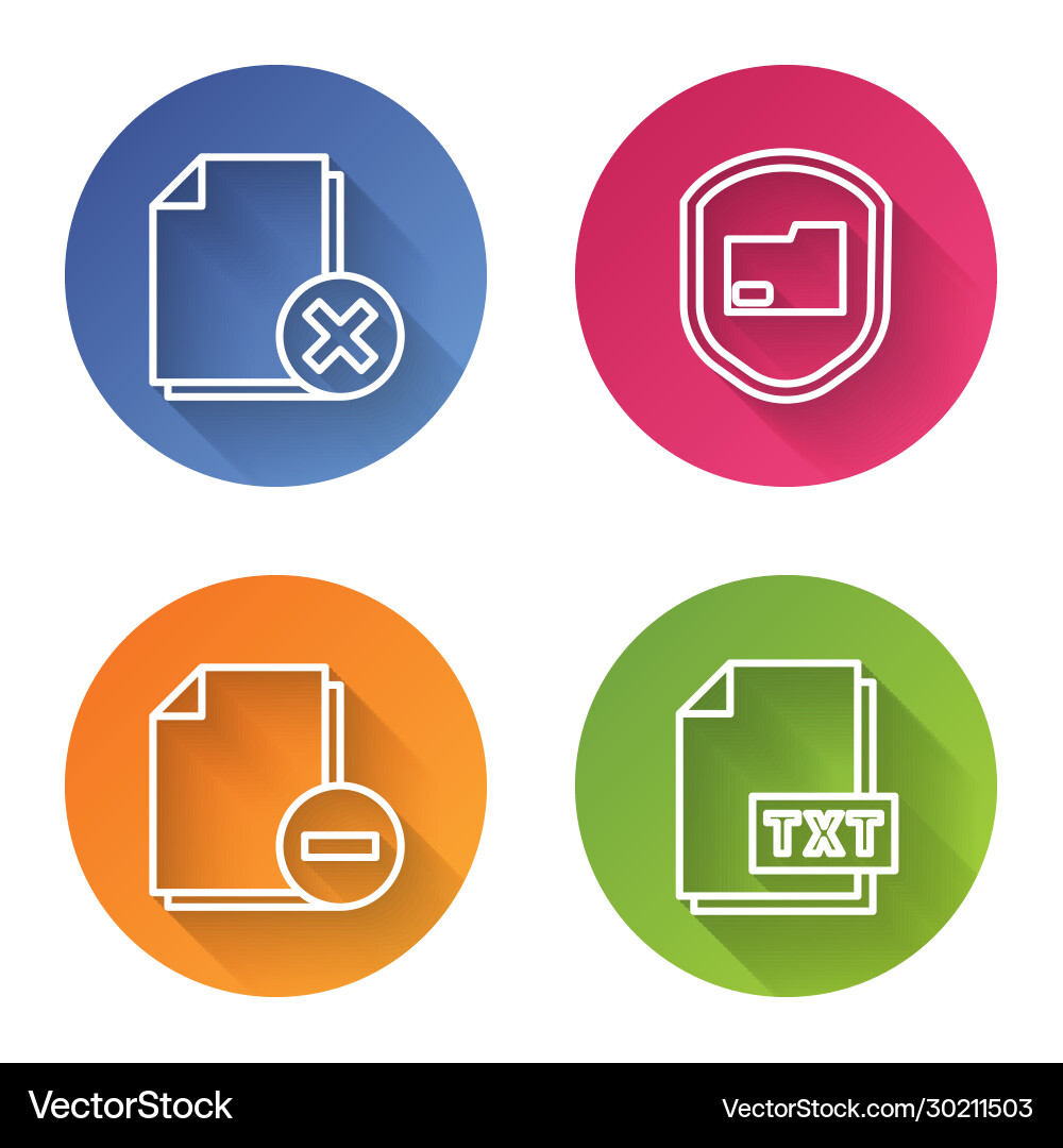 Set line delete file document folder Vector Image