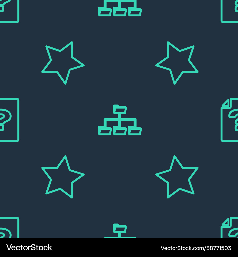 Set line folder tree star and unknown document Vector Image