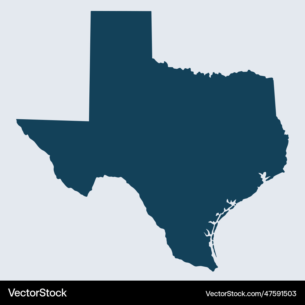 Texas State Map Silhouette Vector Image