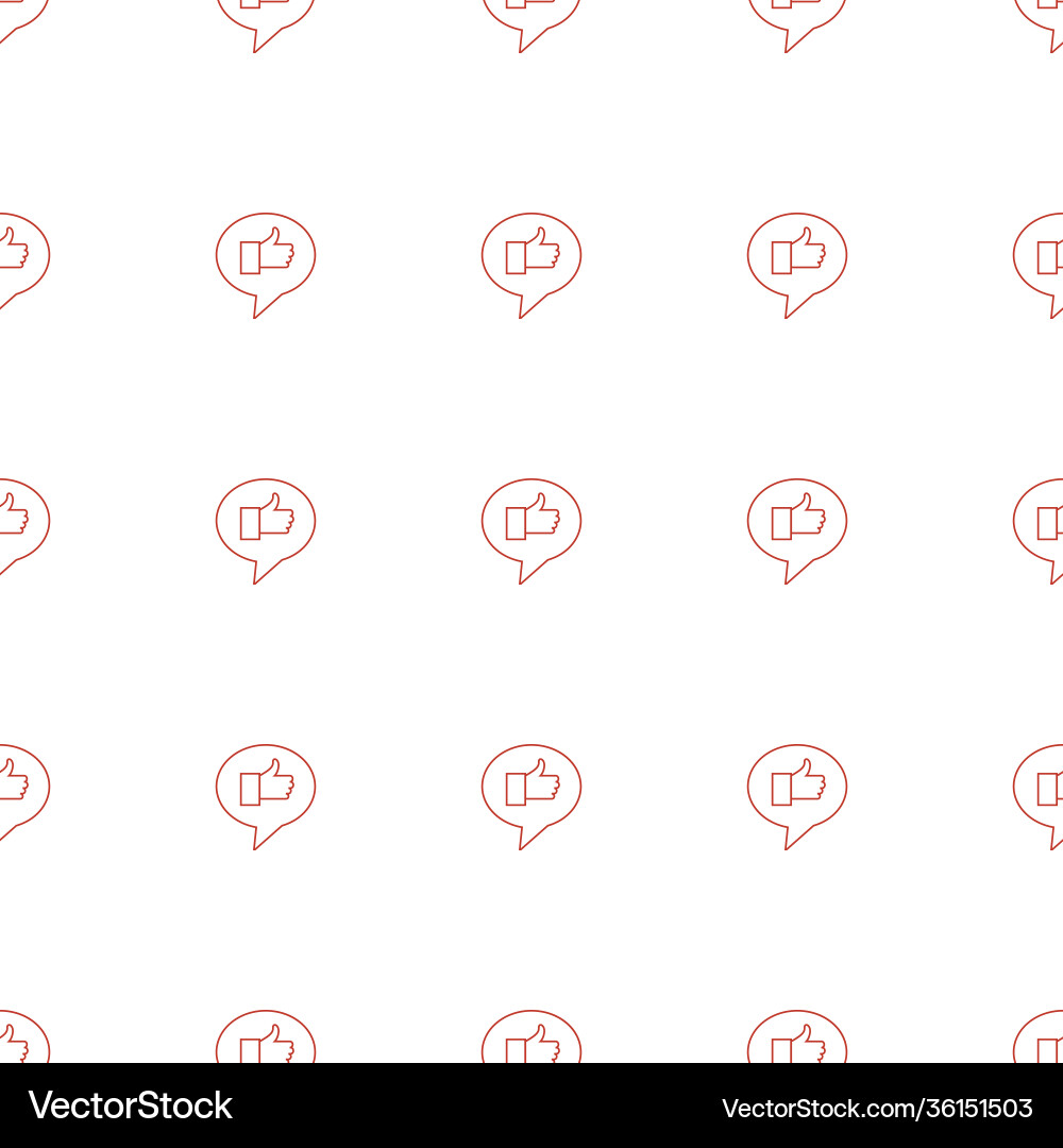 Thumb up icon pattern seamless white background Vector Image