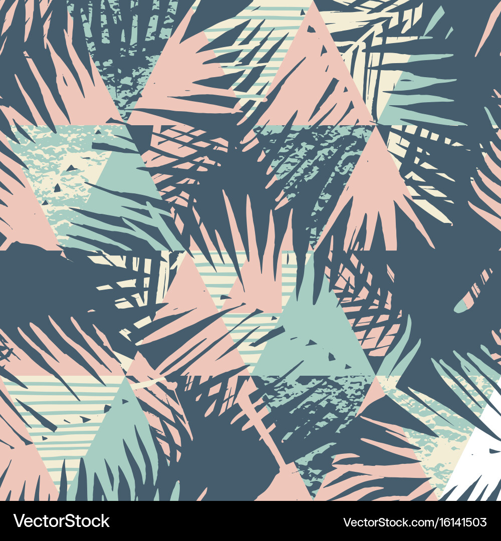 Tropical Palm Leaf Pattern Vector Image