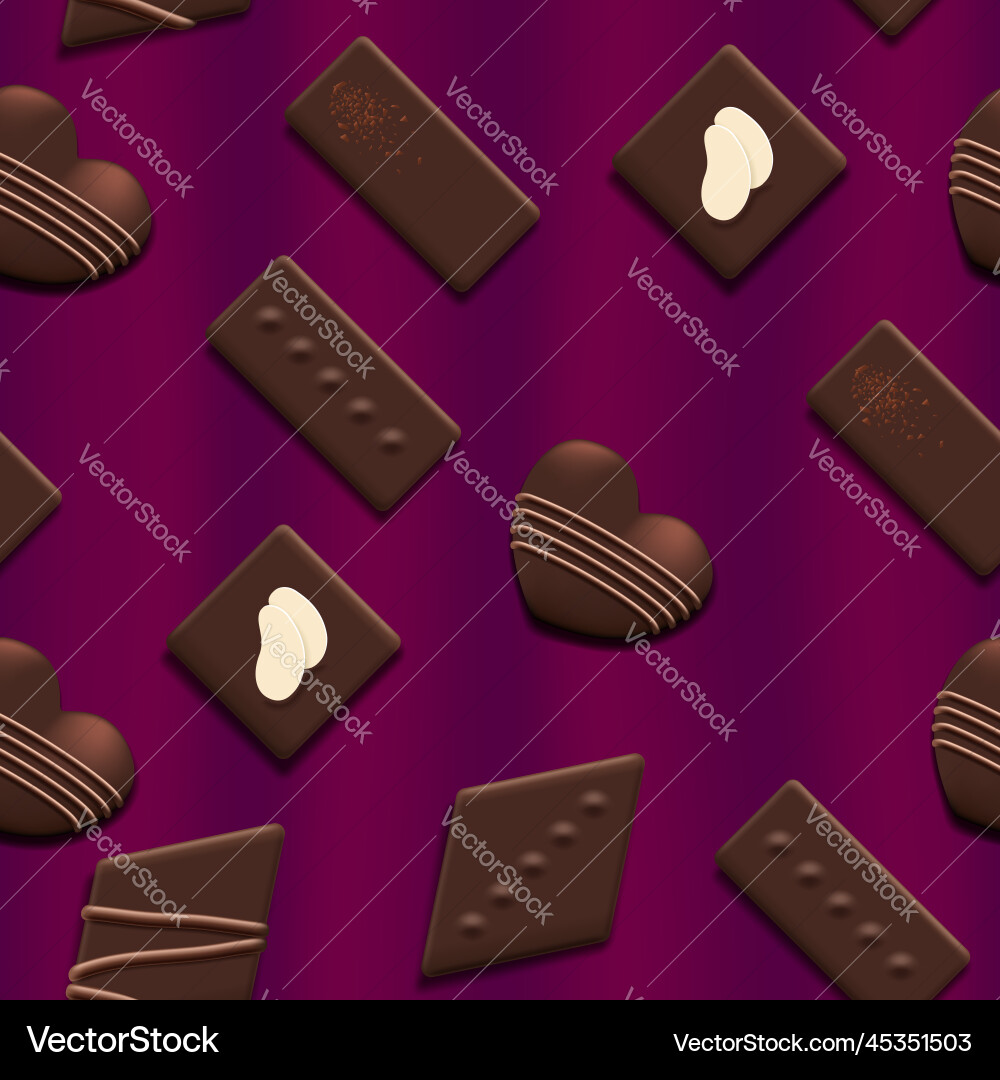 Valentines day seamless pattern with chocolate Valentines day seamless pattern with chocolate Vector Image